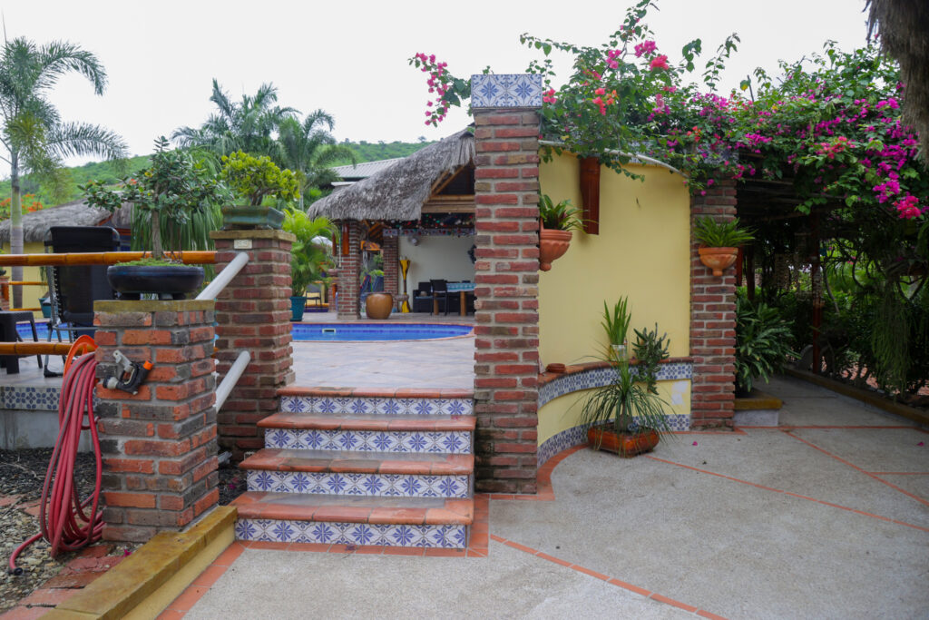 Looking towards the pool from the art studio